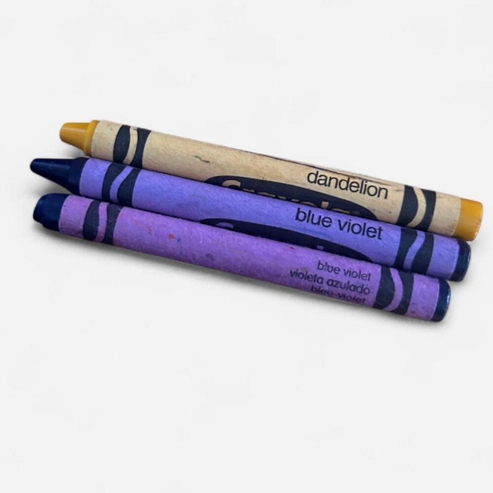 Retired Crayola Crayons Set Blue- Violet and Dandelion Yellow